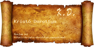 Kristó Dorottya névjegykártya